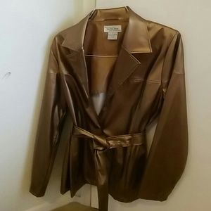 Womens Gold Outer Edge Party Belted Jacket Poly